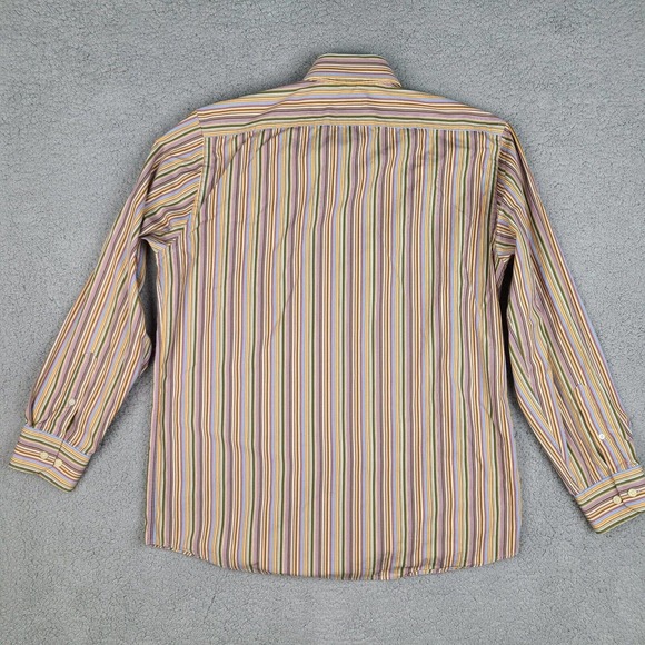 Express Shirt Mens Large Striped Premium Woven Cloth Long Sleeve Button Down - Picture 7 of 12